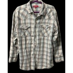 McCormick Farmall Plaid Shirt Pearl Snap International Harvester Womens Size XXL